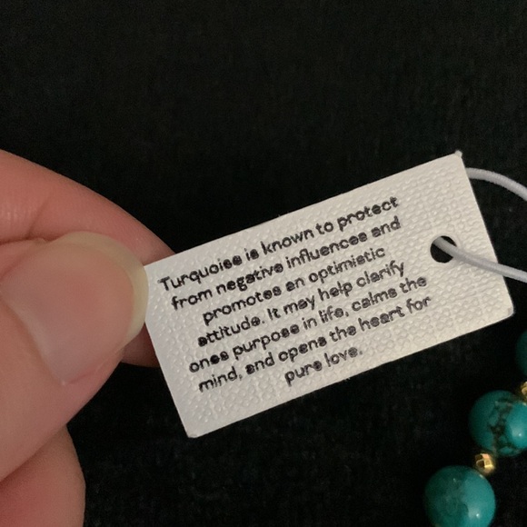 Turquoise and Gold Beaded Necklace - Picture 9 of 15